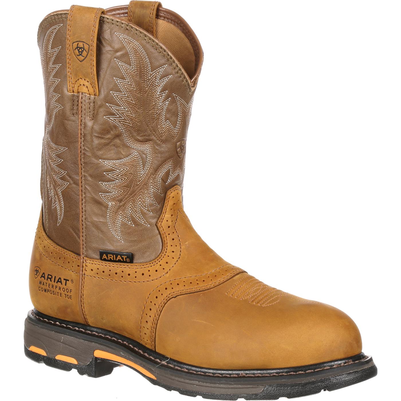 Ariat WorkHog Pull-On H2O Composite Toe Waterproof Work Boot  display picture 3