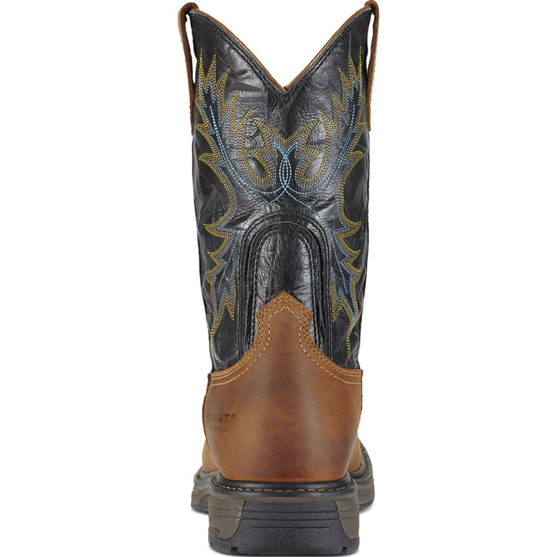Ariat WorkHog Wide Square Men's Steel Toe Waterproof Western Work Boot - back