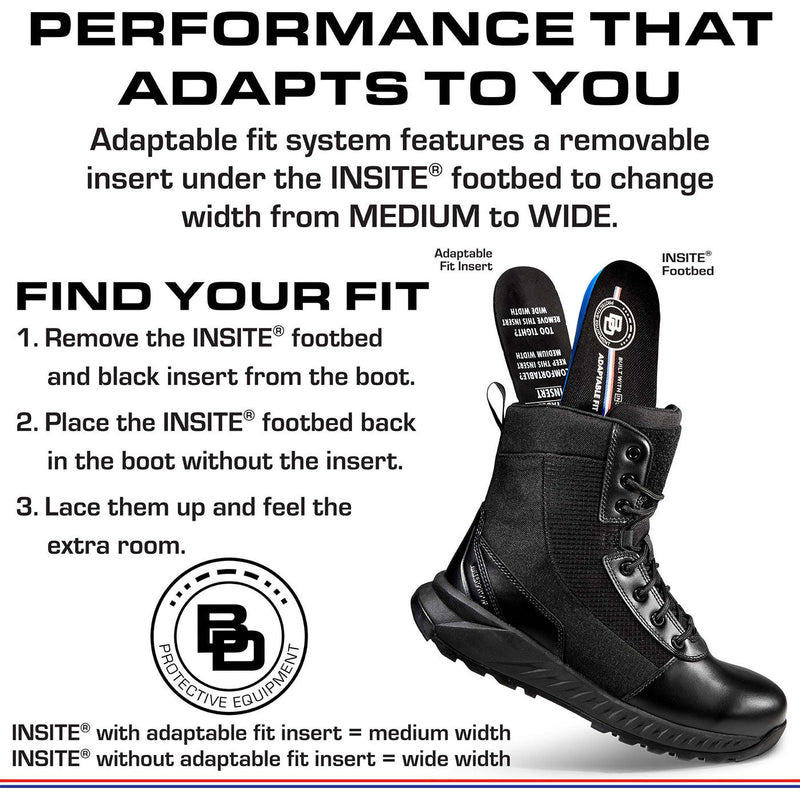 BD Protective BDX Unisex 8-inch Composite Toe Electrical Hazard Waterproof Zipper Tactical Boot - birdseye
