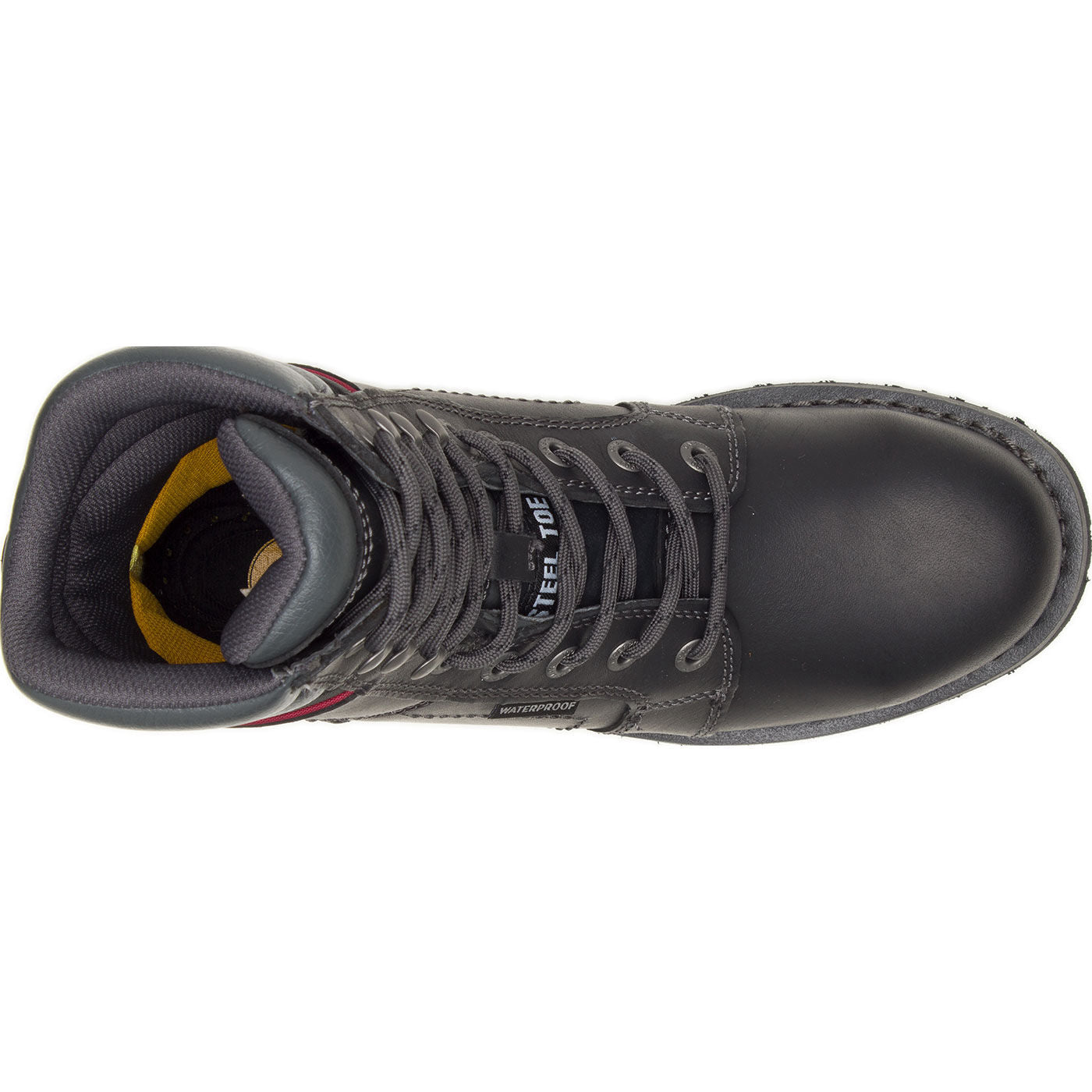 Cat Echo Women's 8-inch Steel Toe Electrical Hazard Waterproof Leather Work Boot - birdseye