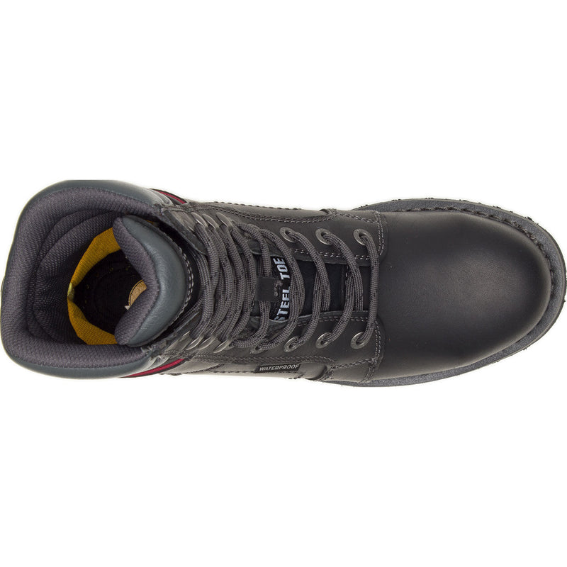 Cat Echo Women's 8-inch Steel Toe Electrical Hazard Waterproof Leather Work Boot - birdseye