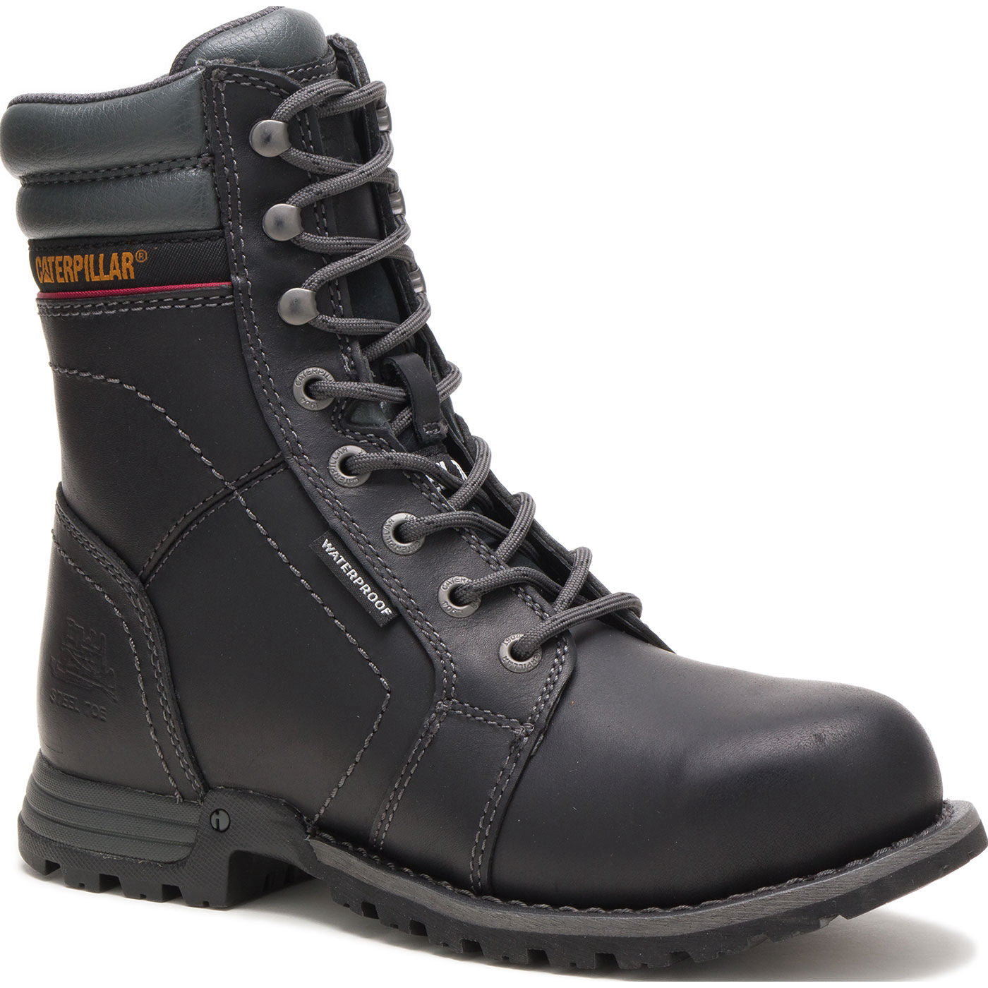 Cat Echo Women's 8-inch Steel Toe Electrical Hazard Waterproof Leather Work Boot - main