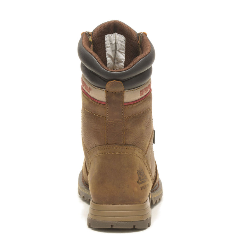 Cat Echo Women's 8-inch Steel Toe Electrical Hazard Waterproof Leather Work Boot - back