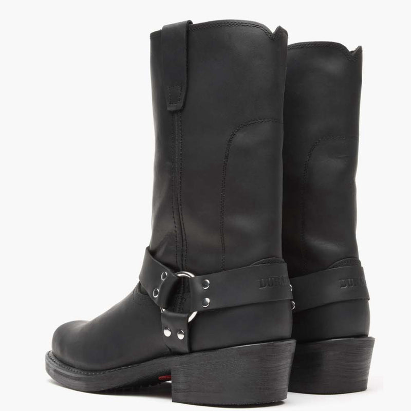 Back view of Durango Harness black leather moto boot