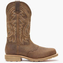 Outer side view of Durango Maverick Pro brown square toe work boot with puncture resistant emboss