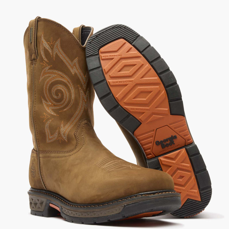 Georgia Boot Carbo-Tec LT Steel Toe Waterproof Pull On Work Boot - outsole