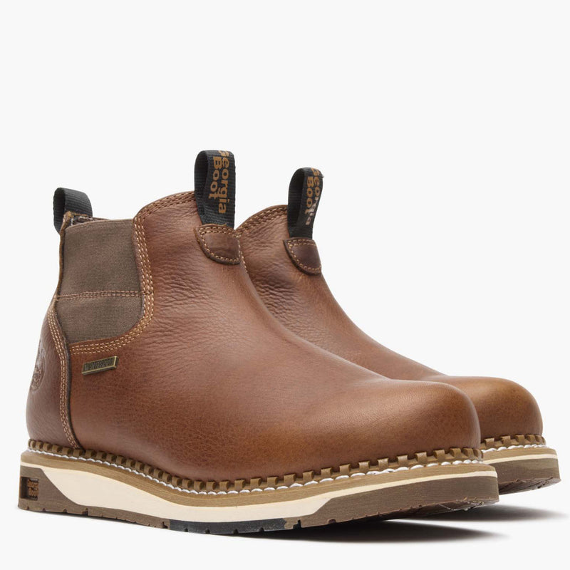 Georgia Boot AMP LT Wedge Waterproof Chelsea Work Boot - 12