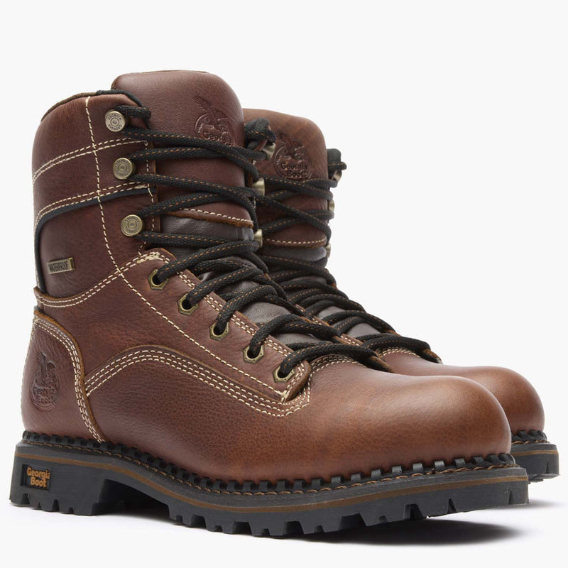 Georgia Boot AMP LT Logger Women's Alloy Toe Waterproof Low Heel Logger Boot - 12