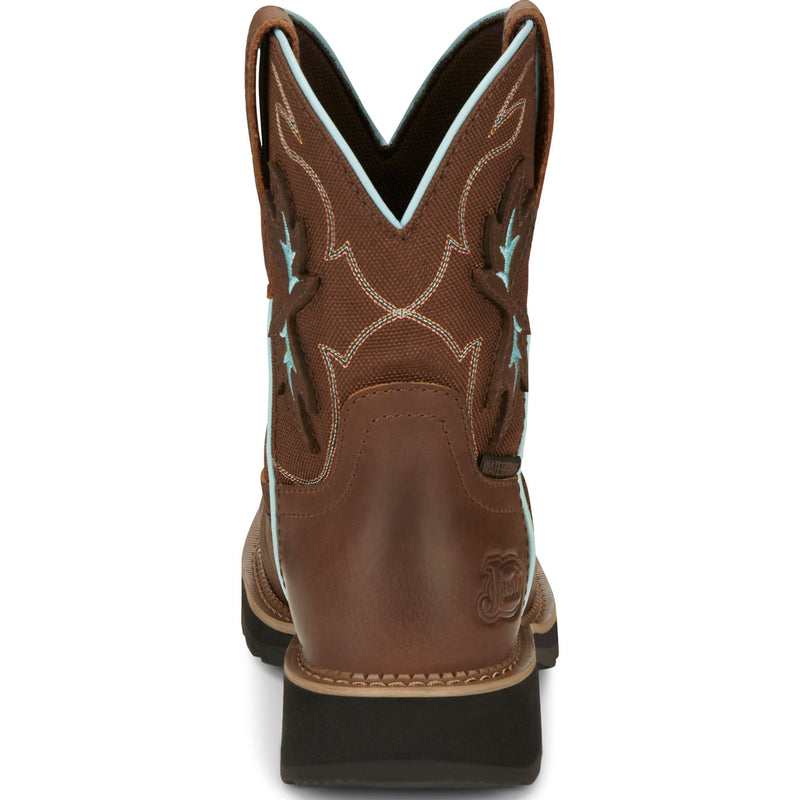 Justin Work Gypsy Chisel Women's 8-Inch Carbon Nano Electrical Hazard Waterproof Western Work Boot - back