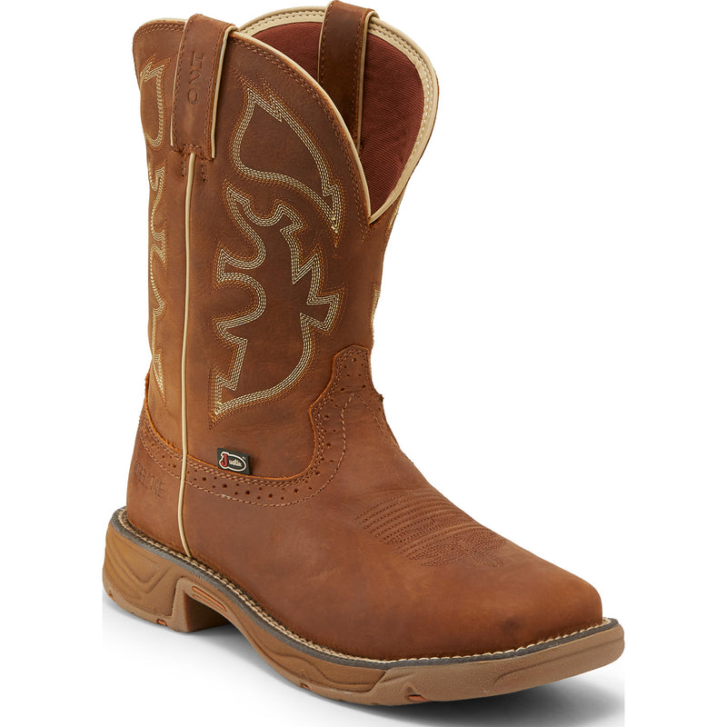 Justin Work Stampede Rush Men's Steel Toe Electrical Hazard Waterproof Pull-on Western Work Boot - main