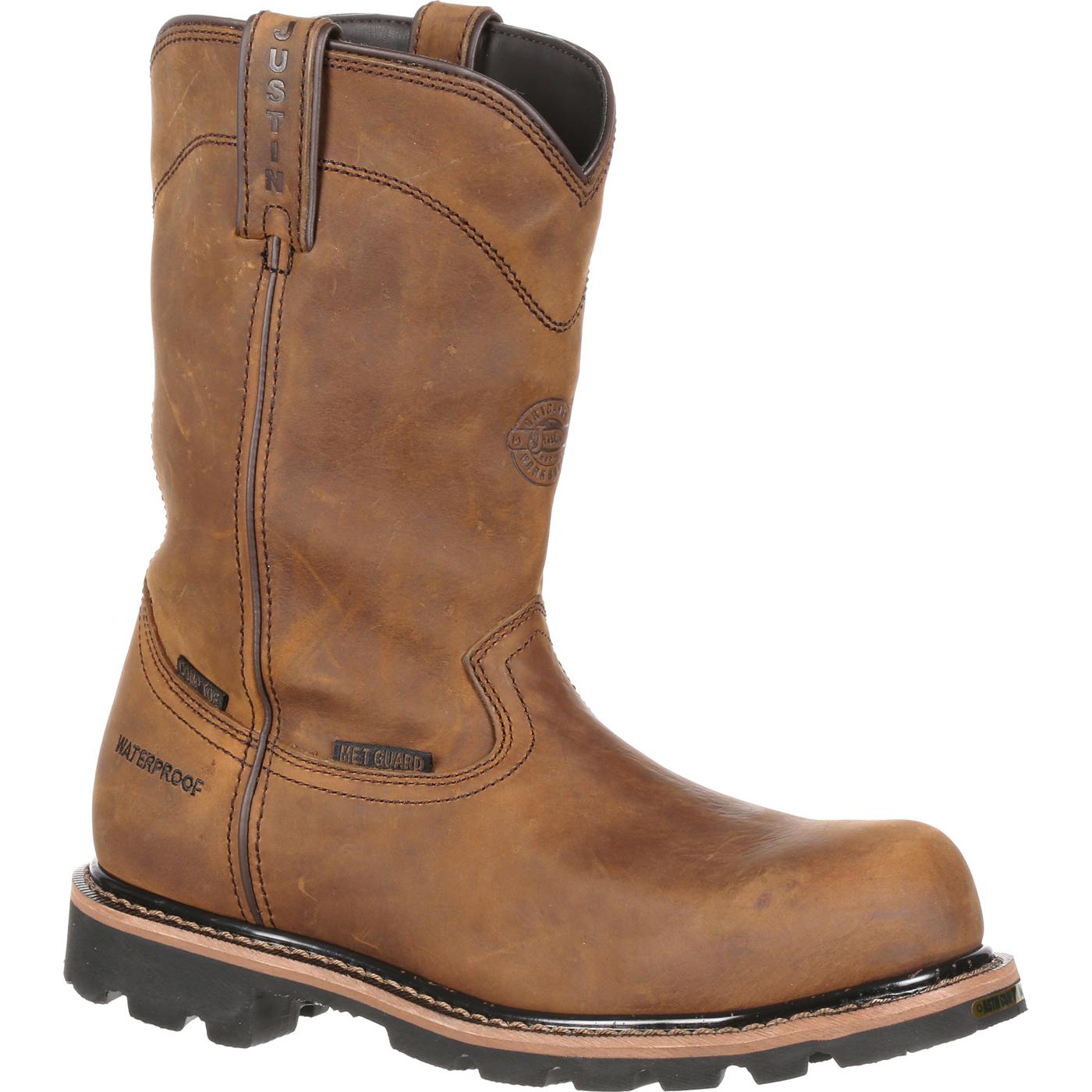 Justin Pull On Steel Toe Work Boots Justin Mens Safety Toe