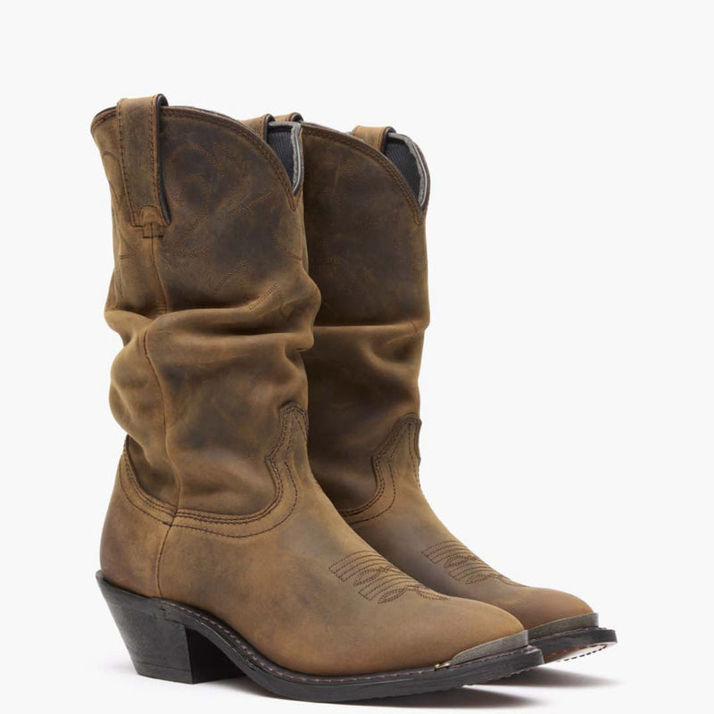 Durango® Women's Distressed Tan Slouch Western Boot - 12