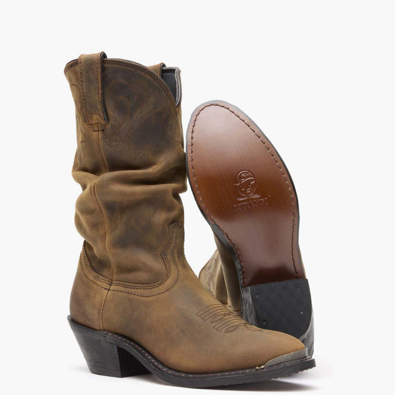 Durango® Women's Distressed Tan Slouch Western Boot - outsole