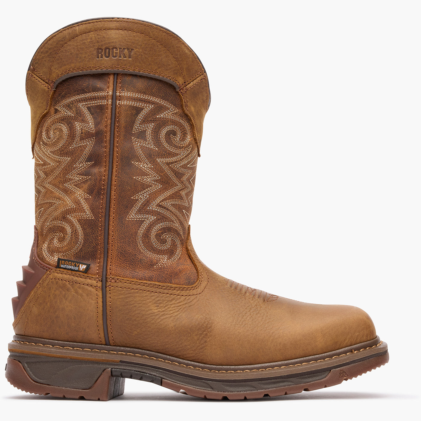 Work Boot Rocky Boots Pull On Men's Black Public Service Pull-On