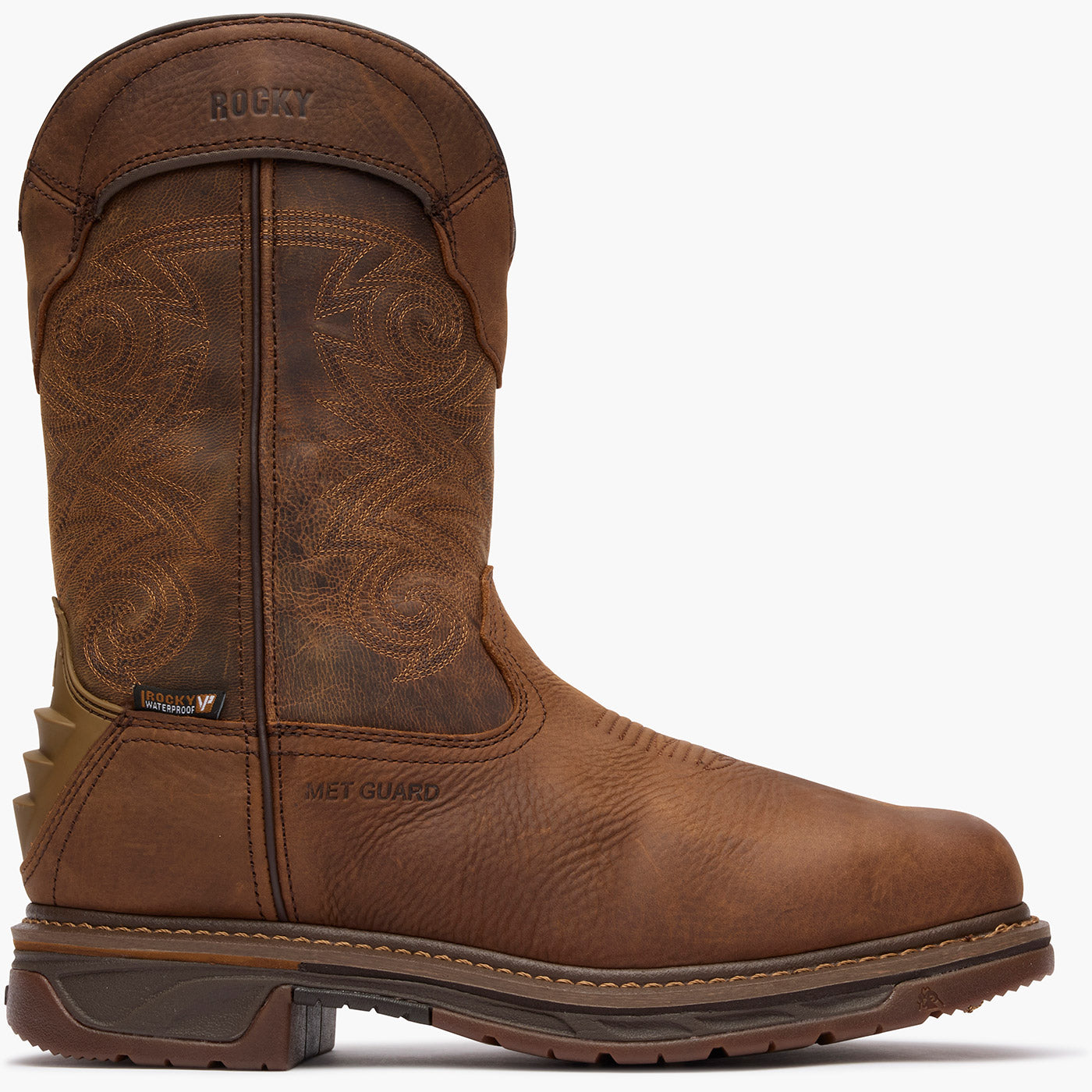 Rocky Square Toe Internal Met Guard Western Boot with TPU Heel