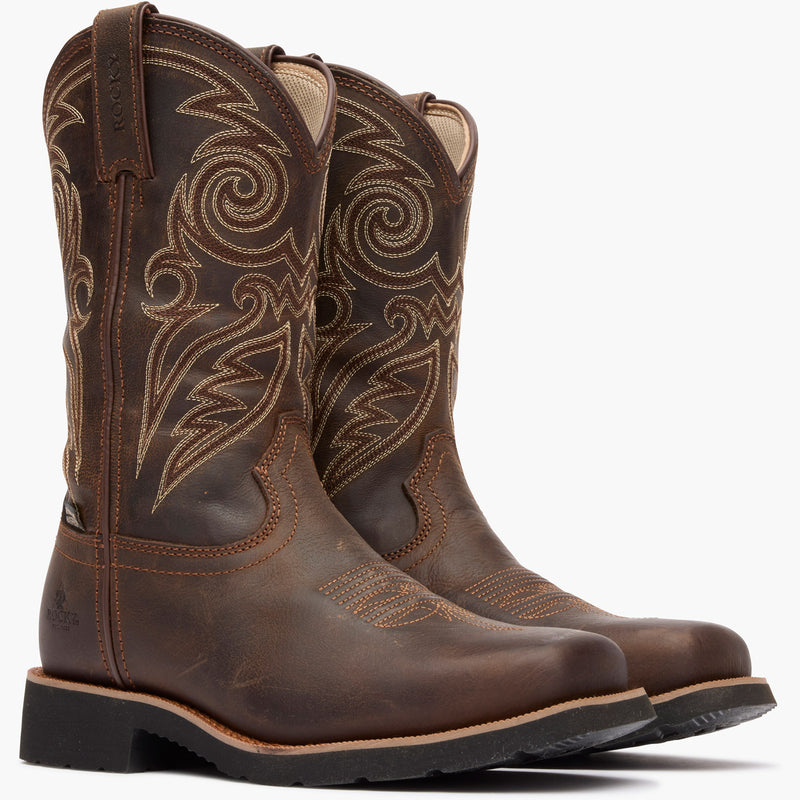 "Rocky Women's MonoCrepe 11" Steel Toe Western Boot - doublequarter"