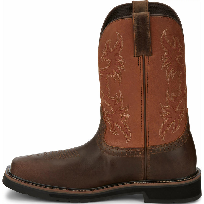 Justin Work Actuator Men's Composite Toe Static-Dissipative Western Pull-On Work Boot - profile