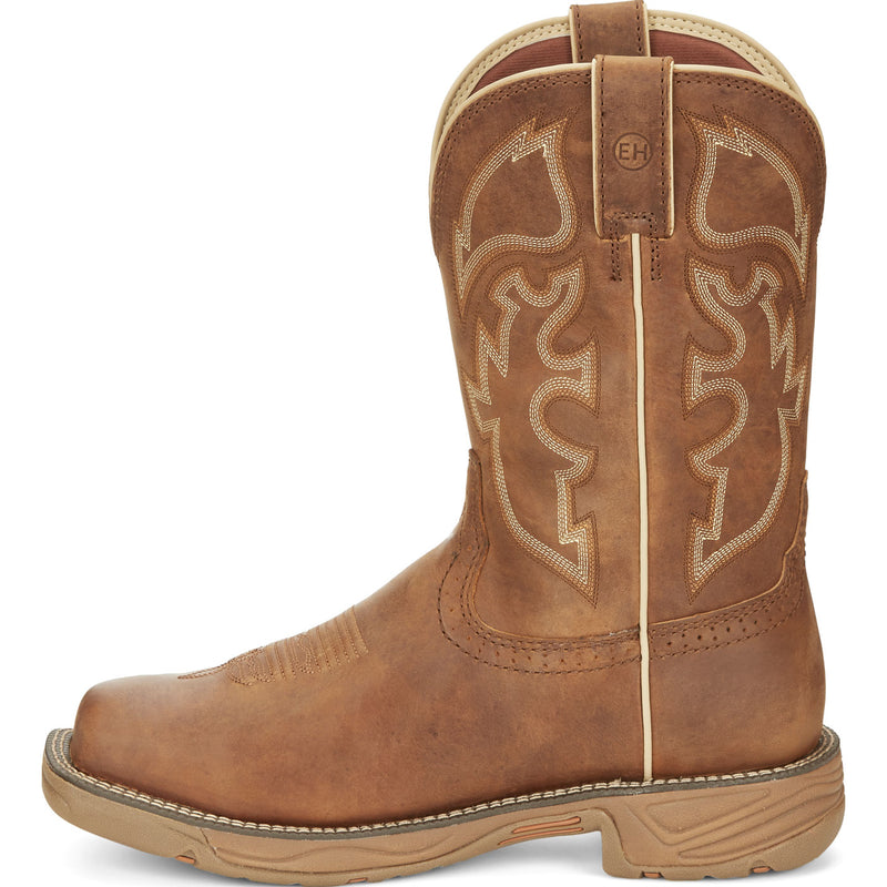 Justin Work Stampede Rush Men's Internal Met Steel Toe Electrical Hazard Waterproof Pull-on Western Work Boot - profile