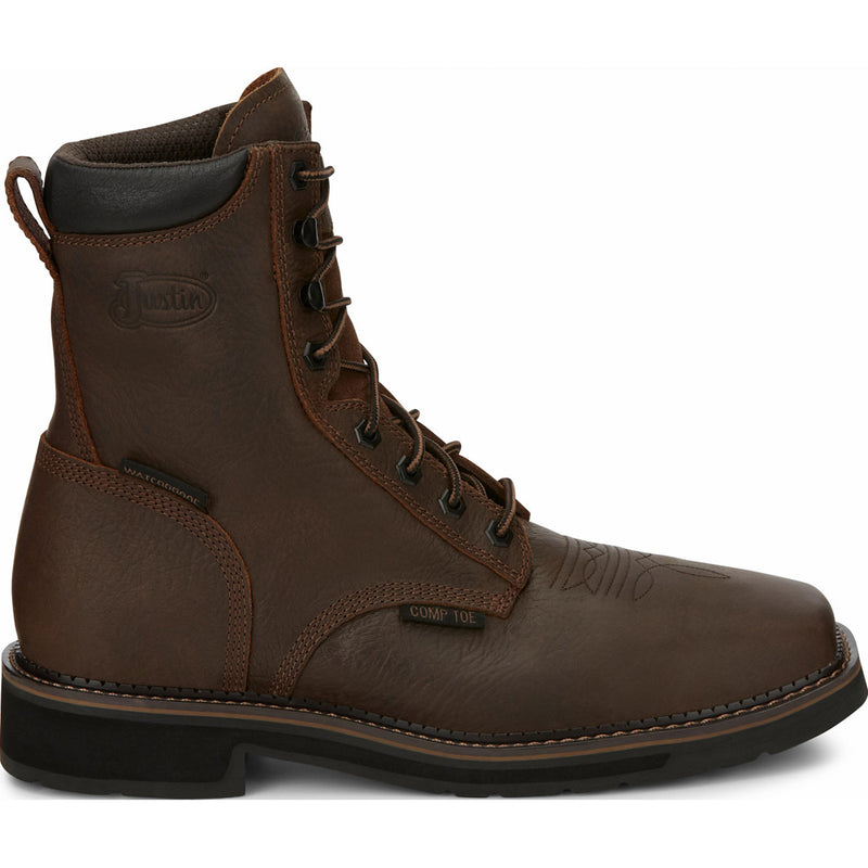 Justin Work Stampede Men's Composite Toe Waterproof Western Work Boot - profile
