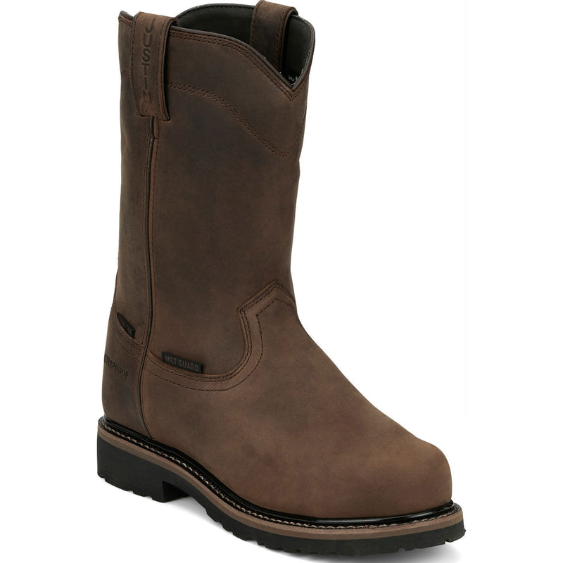 Justin Work Pulley Men's 10-inch Internal Met Composite Toe Waterproof Western Work Boot - main