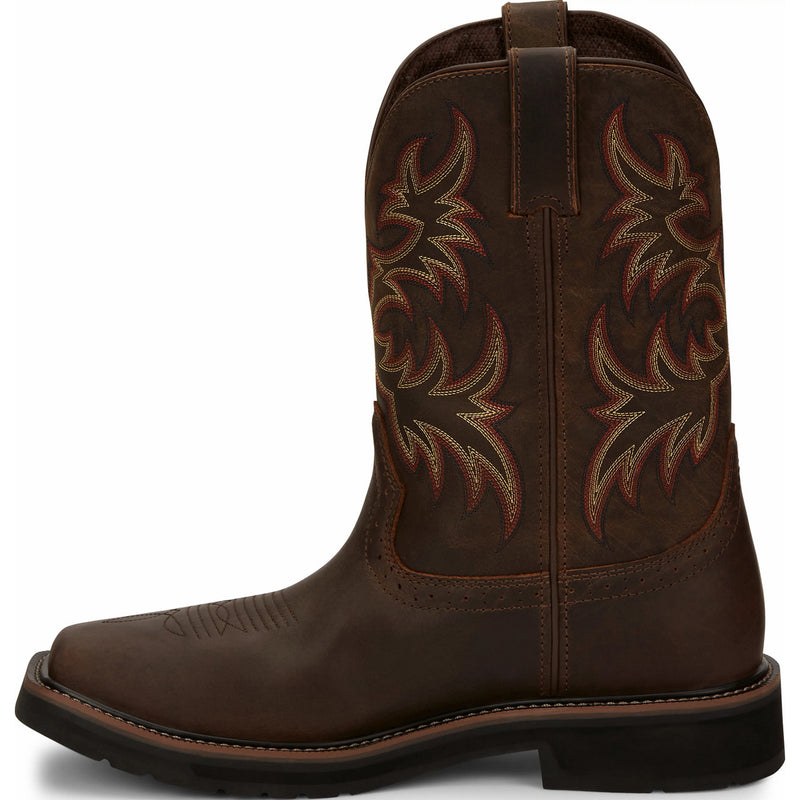Justin Work Stampede Men's Steel Toe Western Work Boot - profile