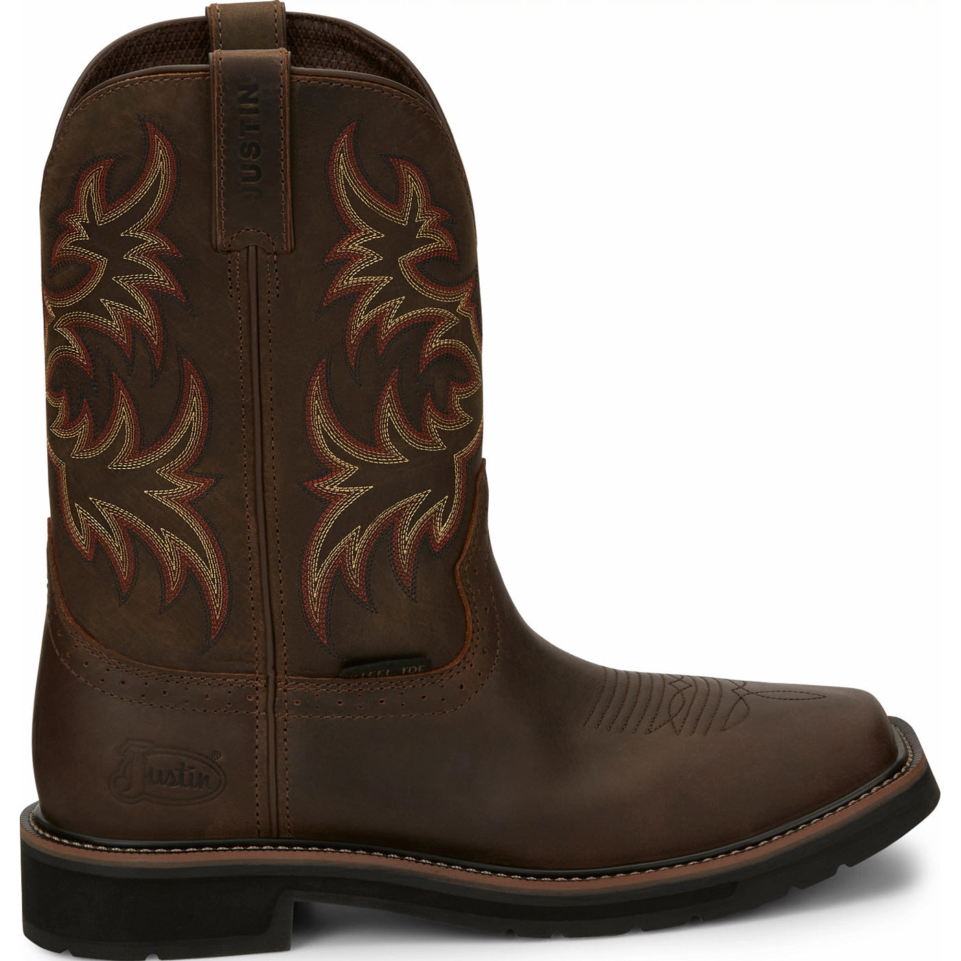 Justin Work Stampede Men's Steel Toe Western Work Boot - profile