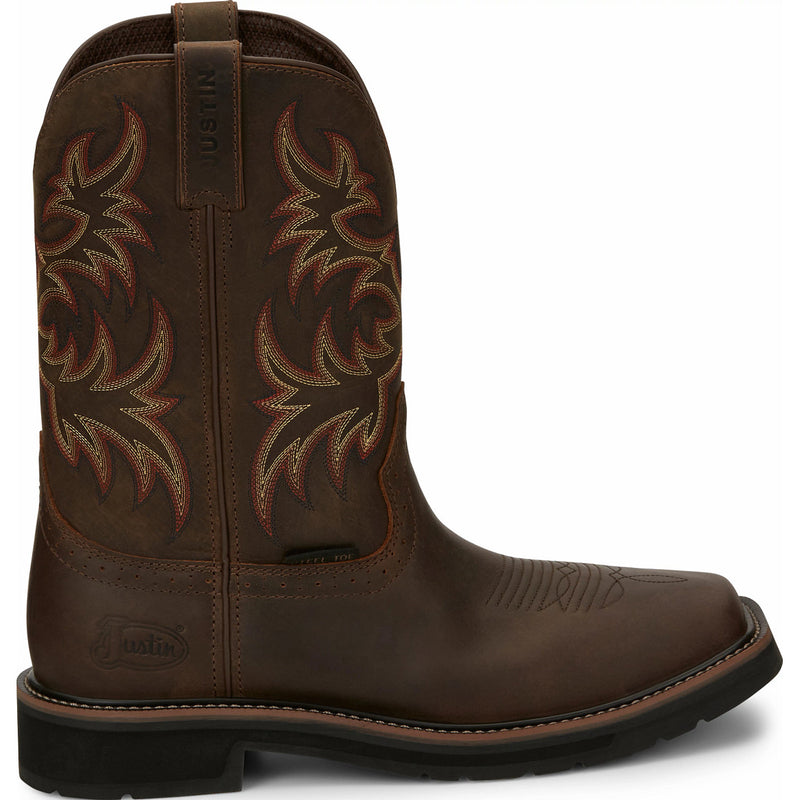 Justin Work Stampede Men's Steel Toe Western Work Boot - profile