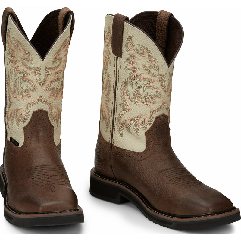 Justin Work Stampede Steel Toe Western Work Boot - front