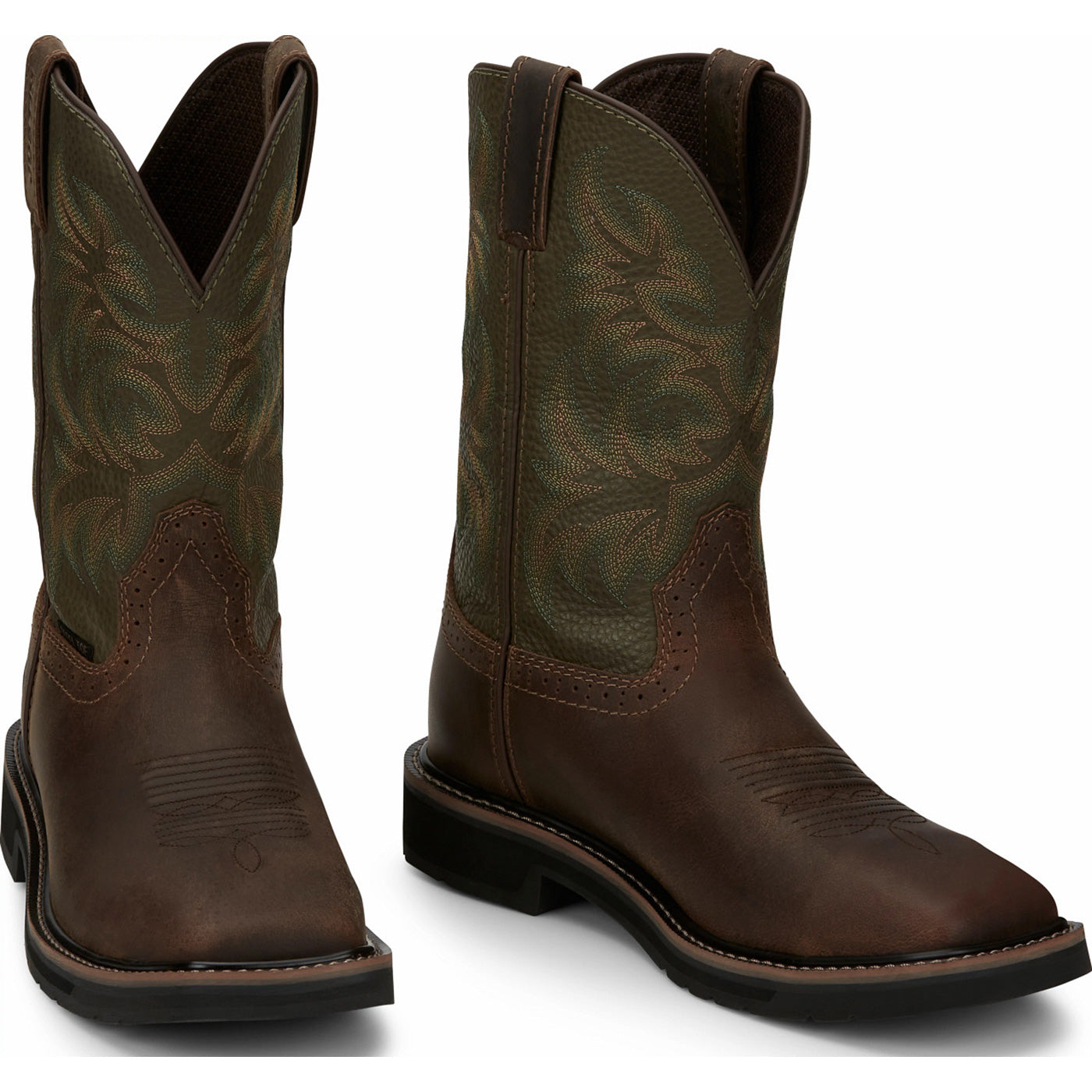 Justin Work Men's Steel Toe Electrical Hazard Pull-On Western Work Boot - front