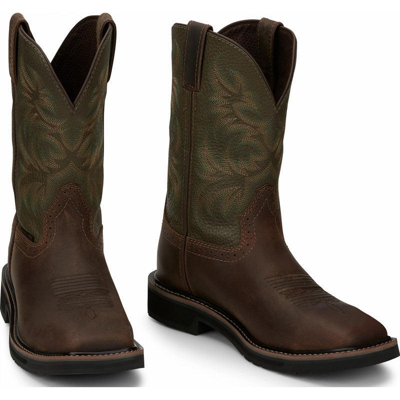 Justin Work Men's Steel Toe Electrical Hazard Pull-On Western Work Boot - front