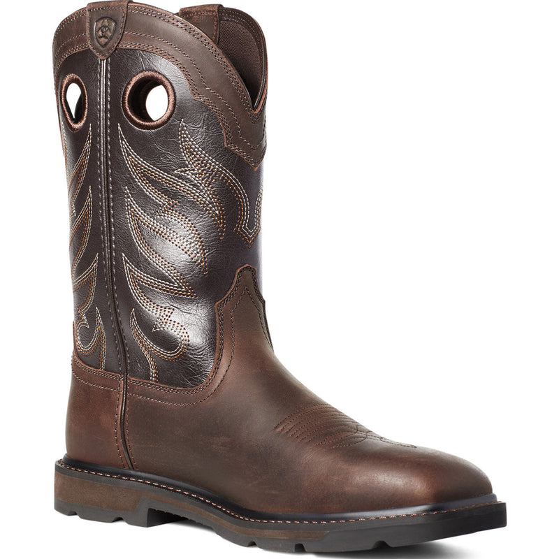 Ariat Groundbreaker Men's Steel Toe Pull-On Western Work Boot - main