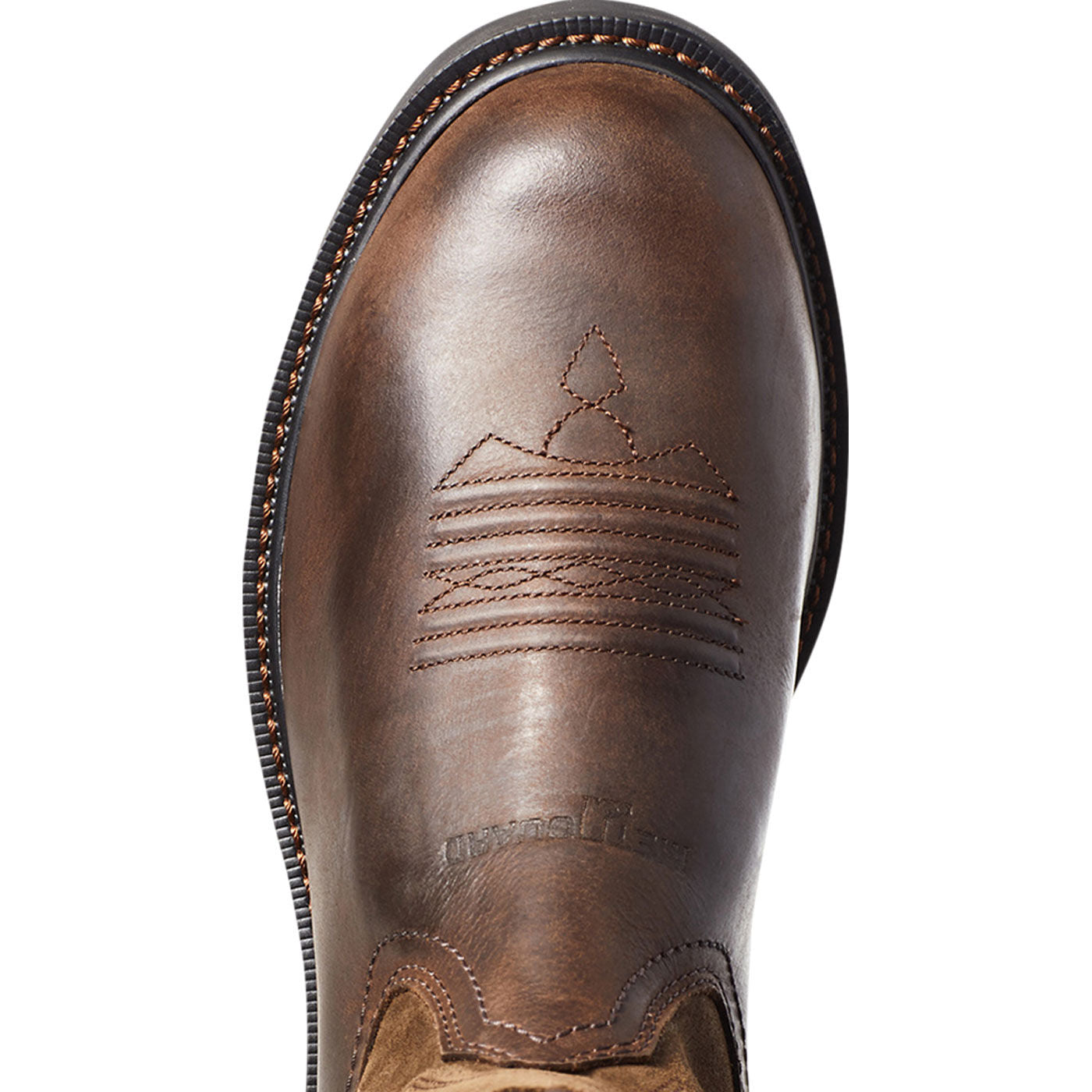 Ariat Groundbreaker Men's 10-inch Internal Metatarsal Steel Toe Pull-On Western Work Boot - birdseye