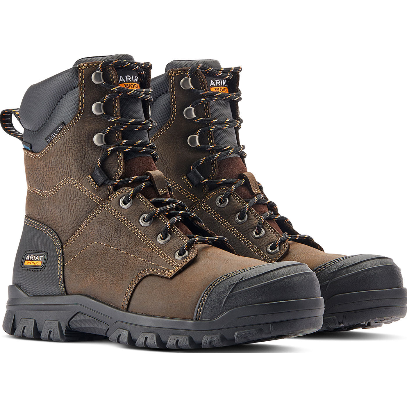 Ariat Treadfast Men's 8-inch Steel Toe Electrical Hazard Waterproof Work Boot - front