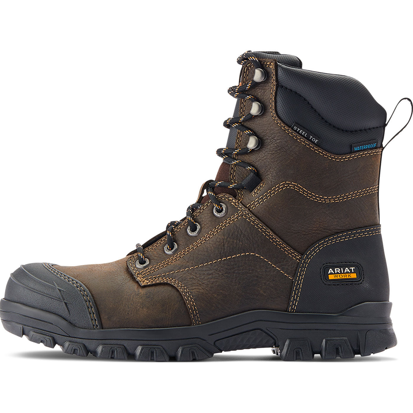 Ariat Treadfast Men's 8-inch Steel Toe Electrical Hazard Waterproof Work Boot - profile