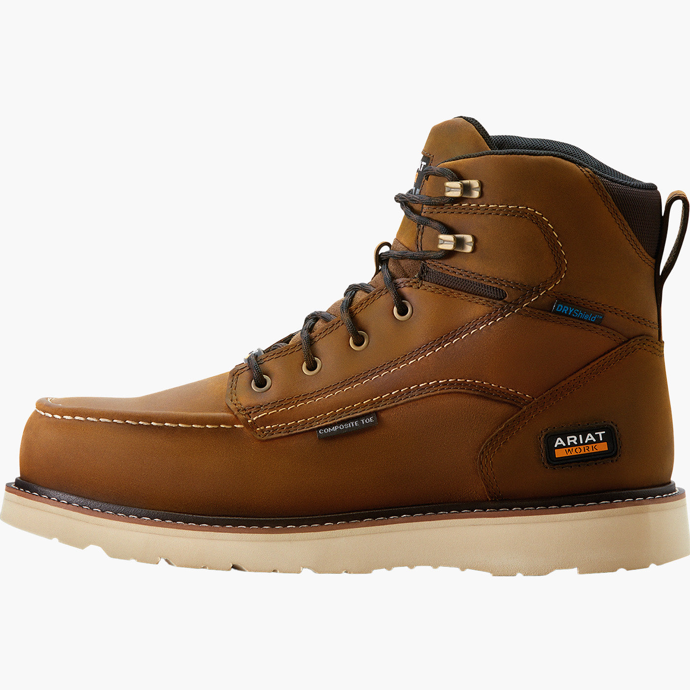 Ariat Rebar Moc Men's 6-inch Composite Toe Electrical Hazard Waterproof Wedge Work Boot