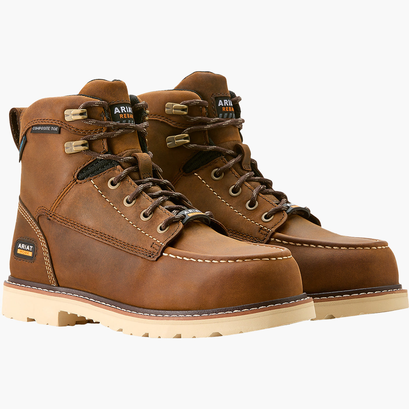 Ariat Rebar Lift Moc Women's 6-inch Composite Toe Electrical Hazard Waterproof Work Boot