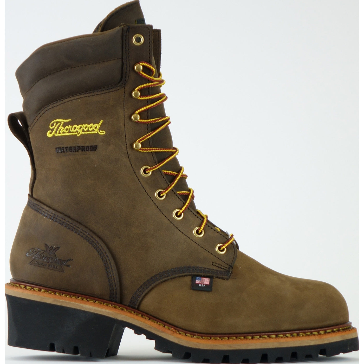Thorogood Logger Men's 9-inch Steel Toe Electrical Hazard Waterproof Logger Boots - profile