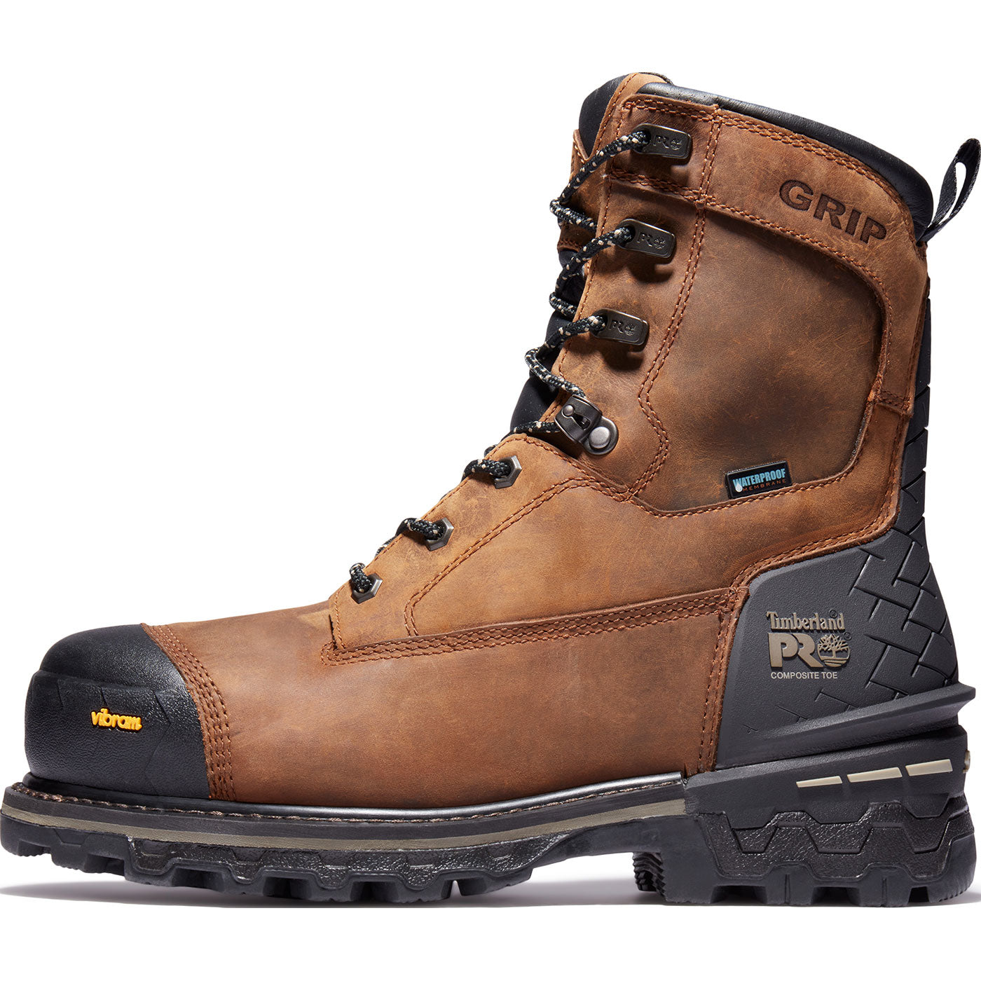 Timberland PRO Boondock HD Men's 8-inch Composite Toe Waterproof Logger Work Boot - profile