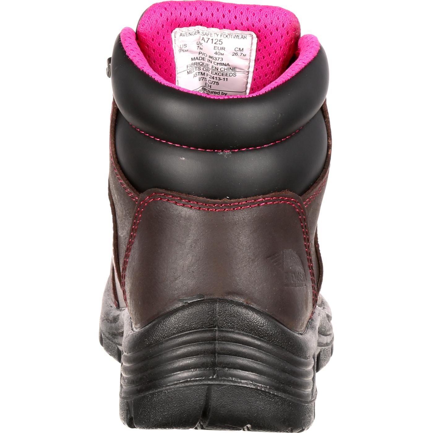 Avenger Women's Steel Toe Waterproof Work Hiker - back