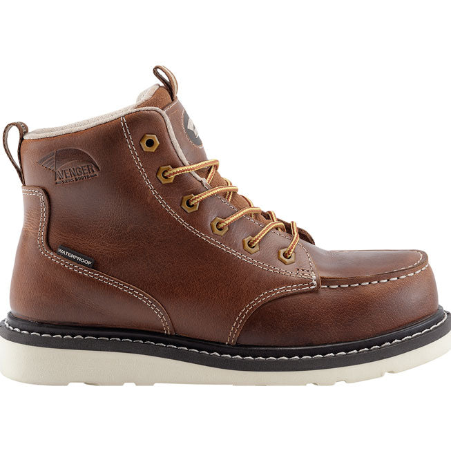 Avenger Wedge Women's Moc Carbon Nanofiber Toe Electrical Hazard Waterproof Work Boot - profile