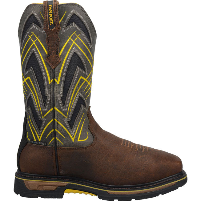 Dan Post Cyclone Men's 12-inch Composite Toe Electrical Hazard Waterproof Western Work Boot - profile