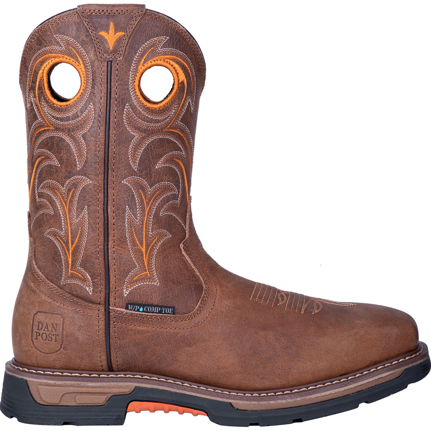 Dan Post Storms Eye Men's 11-inch Composite Toe Electrical Hazard Waterproof Western Work Pull-On Boot - profile