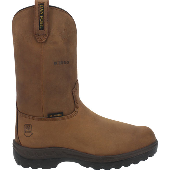 Dan Post Cummins Men's 11-inch Internal Metatarsal Steel Toe Electrical Hazard Waterproof Western Work Boots - profile