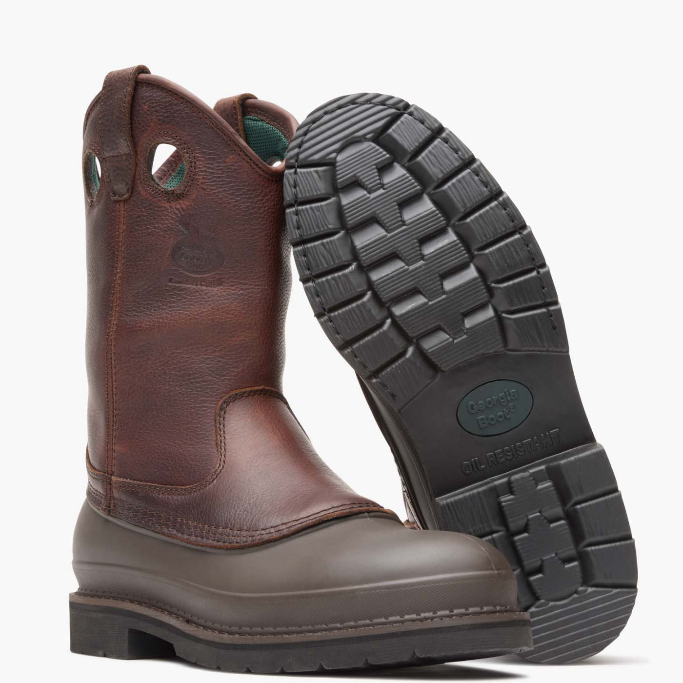 Georgia Boot Muddog Steel Toe Wellington Work Boot - outsole