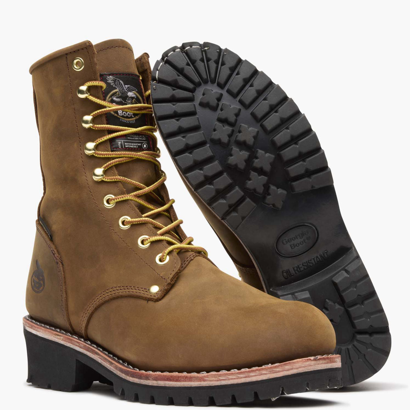 Georgia Boot Steel Toe Waterproof 400G Insulated Logger Work Boot - outsole