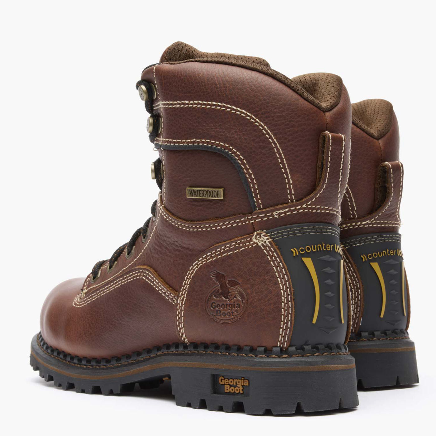 Georgia Boot AMP LT Logger Women's Alloy Toe Waterproof Low Heel Logger Boot - back