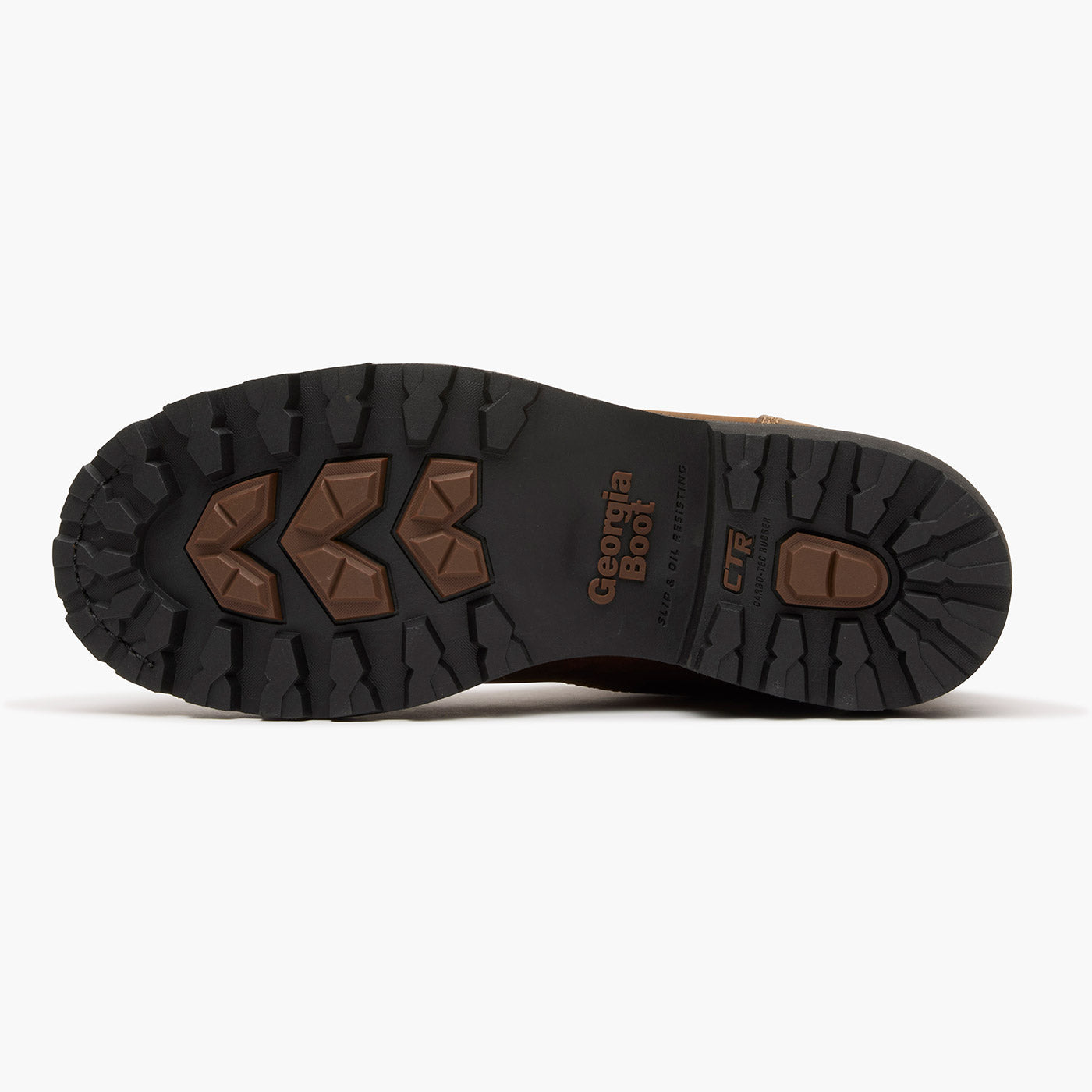 Close-up of a Georgia Boot sole on a white background