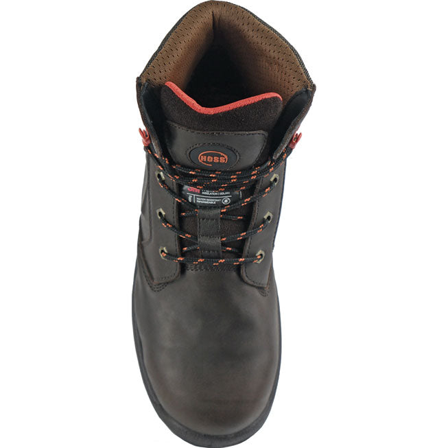 HOSS Hudson Men's 400G Insulated Composite Toe Electrical Hazard Puncture-Resisting Waterproof Leather Work Boot - birdseye