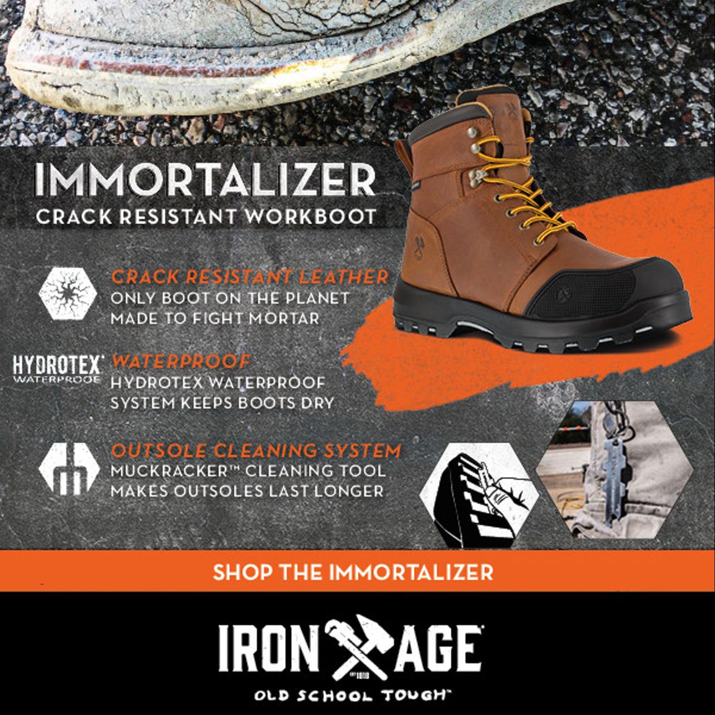 Iron Age Immortalizer Men's Composite Toe Electrical Hazard Waterproof Wellington Work Boot - back