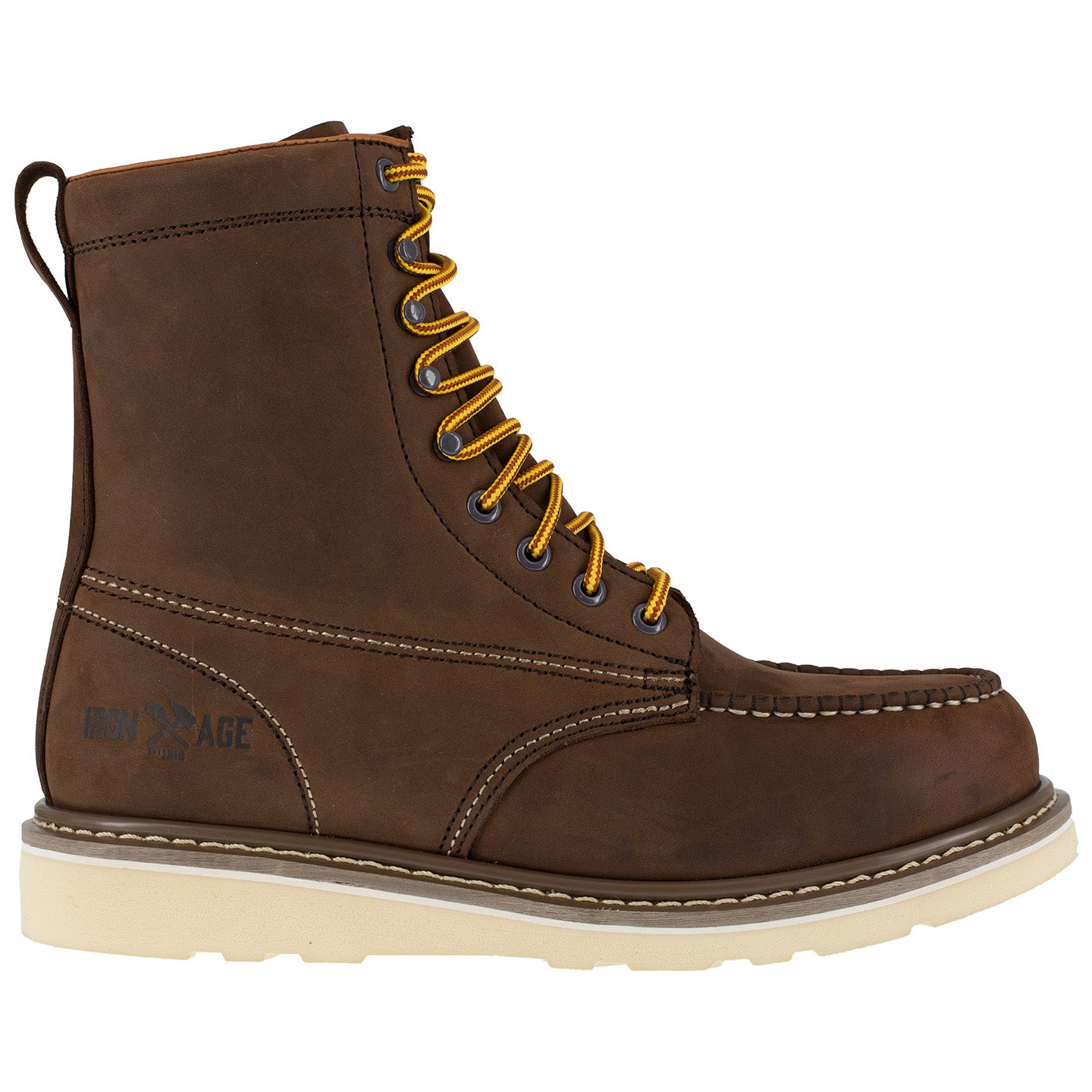 Iron Age Reinforcer Men's 8-Inch Steel Moc Toe Electrical Hazard Leather Work Boot - profile